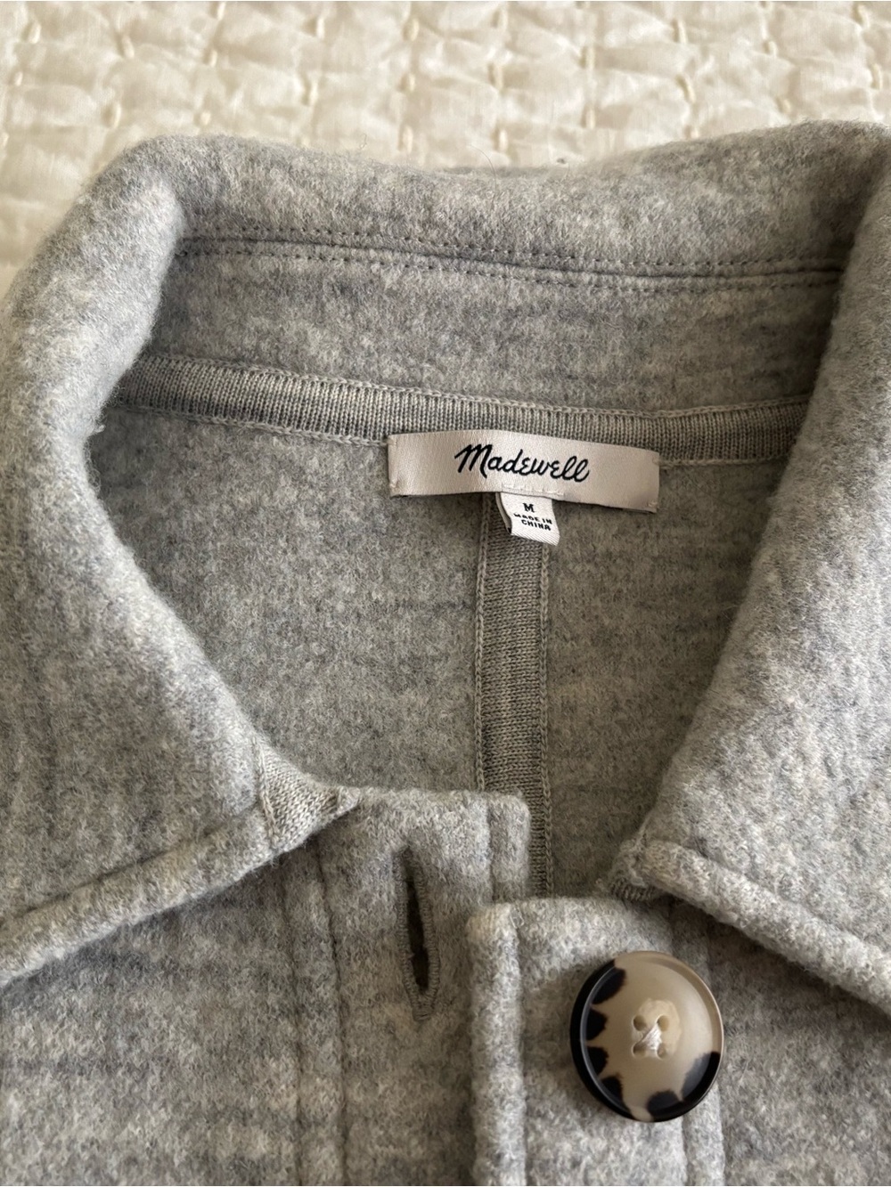 Madewell Boiled Wool Sweater Shirt Jacket Medium EUC - Picture 6 of 15